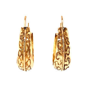 Gouden fantasie oorringen 18 krt