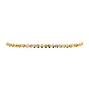 Golden tennis bracelet with diamond 18 kt