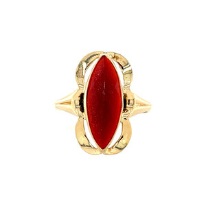 Gold ring with carnelian 14 kt
