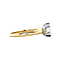 vintage Gouden solitair ring met diamant 14 krt
