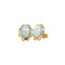 vintage Gold stud earrings with opal 14 kt