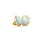 vintage Gold ear studs with opal 14 krt