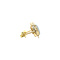 vintage Gold ear studs with opal 14 krt