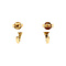 vintage Gold ear studs with ruby and diamond 14 krt