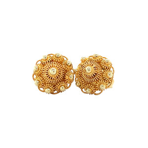 Gold Zeeland button ear studs 14 krt