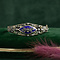 vintage Gold vintage bangle with rose-cut diamond and enamel 14 kt/925