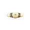 vintage Gold ring with pearl and diamonds 14 krt