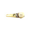 vintage Gold ring with pearl and diamonds 14 krt