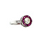 vintage White gold entourage ring with ruby and diamond 14 kt