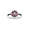 vintage White gold entourage ring with ruby and diamond 14 kt