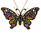 vintage Gouden hanger met saffier, smaragd, robijn, emaille en diamant 14 krt/925