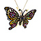 vintage Gouden hanger met saffier, smaragd, robijn, emaille en diamant 14 krt/925