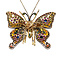 vintage Gouden hanger met saffier, smaragd, robijn, emaille en diamant 14 krt/925