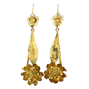 Gold fantasy earrings 14 krt