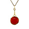 vintage Gouden vintage hanger met bloedkoraal 14 krt