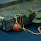 vintage Gouden vintage hanger met bloedkoraal 14 krt