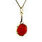 vintage Gouden vintage hanger met bloedkoraal 14 krt