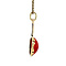 vintage Gouden vintage hanger met bloedkoraal 14 krt