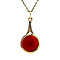 vintage Gouden vintage hanger met bloedkoraal 14 krt