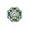 vintage Platina vintage ring met smaragd en diamant 950