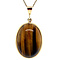 vintage Gold vintage pendant tiger eye 14 krt