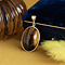 vintage Gold vintage pendant tiger eye 14 krt