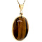 vintage Gold vintage pendant tiger eye 14 krt