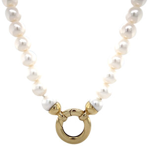 Pearl necklace with gold clasp 14 krt