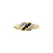 vintage Gouden vintage ring met saffier en diamant 14 krt