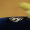 vintage Gouden vintage ring met saffier en diamant 14 krt