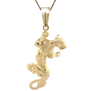 Golden panther pendant 14 kt