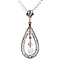 vintage Witgouden vintage hanger met diamant 14 krt