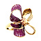 vintage Gold vintage bow ring with enamel and zirconia 18 kt