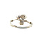 vintage Witgouden vintage ring met parel en diamant 14 krt