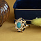 vintage Gold ring with iolite, turquoise and sapphire 18 krt