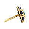 vintage Gold ring with iolite, turquoise and sapphire 18 krt