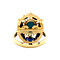 vintage Gold ring with iolite, turquoise and sapphire 18 krt