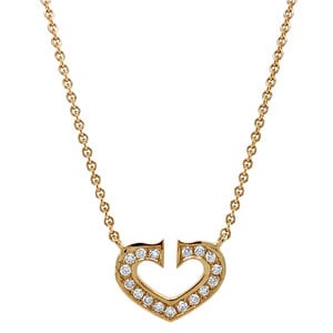 Gold necklace with diamond pendant 14 kt