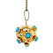 vintage Gold sputnik pendant with colored stone 14 kt