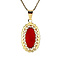 vintage Gold pendant with blood coral 14 kt