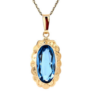 Gold pendant with spinel 14 kt