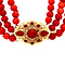 vintage Blood coral necklace with gold clasp 14 kt