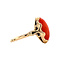 vintage Gouden ring met bloedkoraal 14 krt