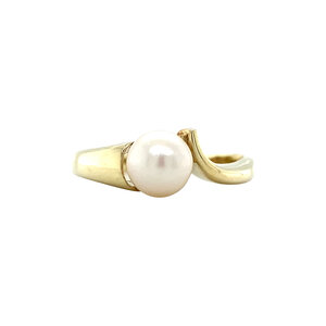 Gold ring with pearl 14 kt