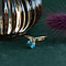 vintage Gouden ring met topaas en diamant 18 krt
