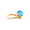 vintage Gouden ring met topaas en diamant 18 krt