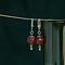 vintage Gold earrings with carnelian 14 kt