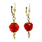 vintage Gold earrings with carnelian 14 kt