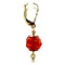 vintage Gold earrings with carnelian 14 kt