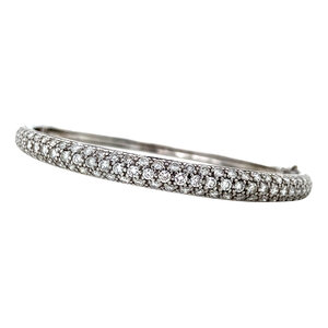 Witgouden bangle met diamant 18 krt